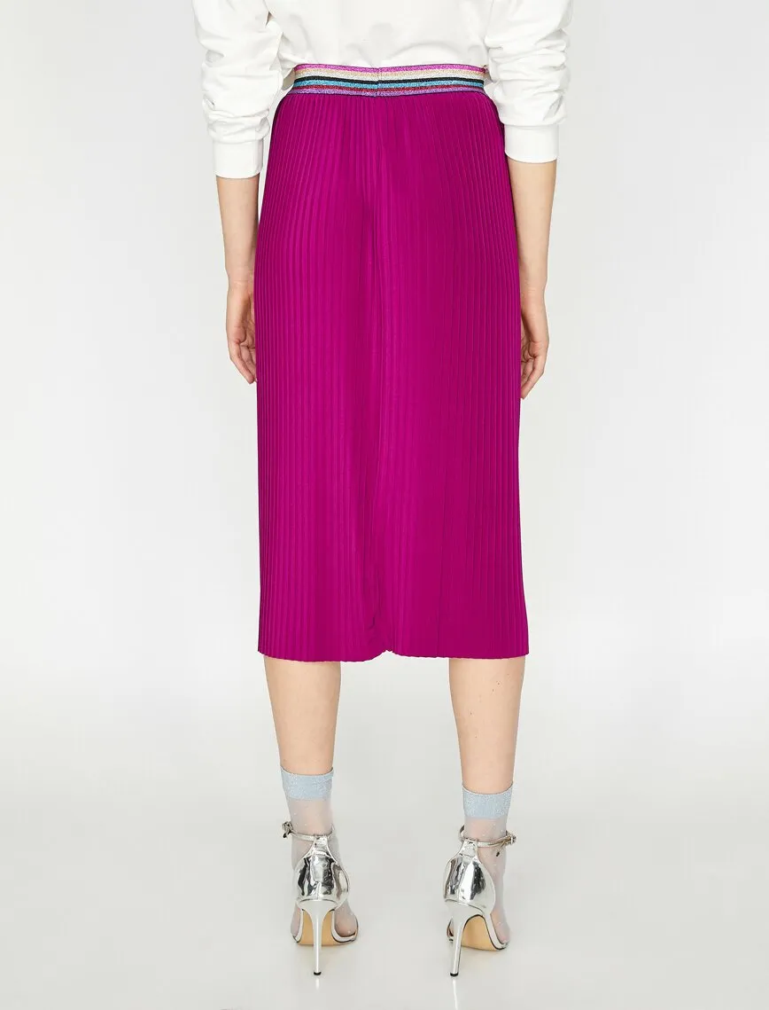 11938 Fuschia Pleated Midi Skirt