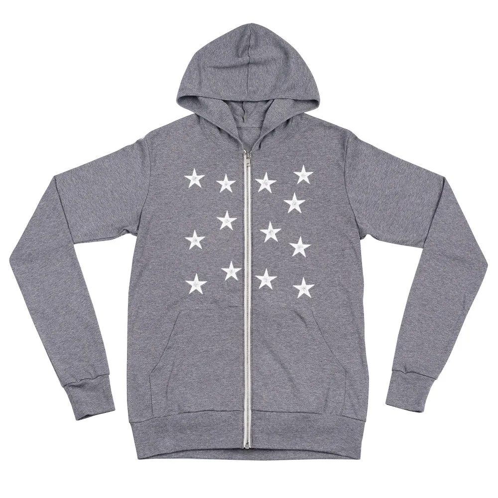 13 Stars Tri-Blend Zip Hoodie Sweatshirt