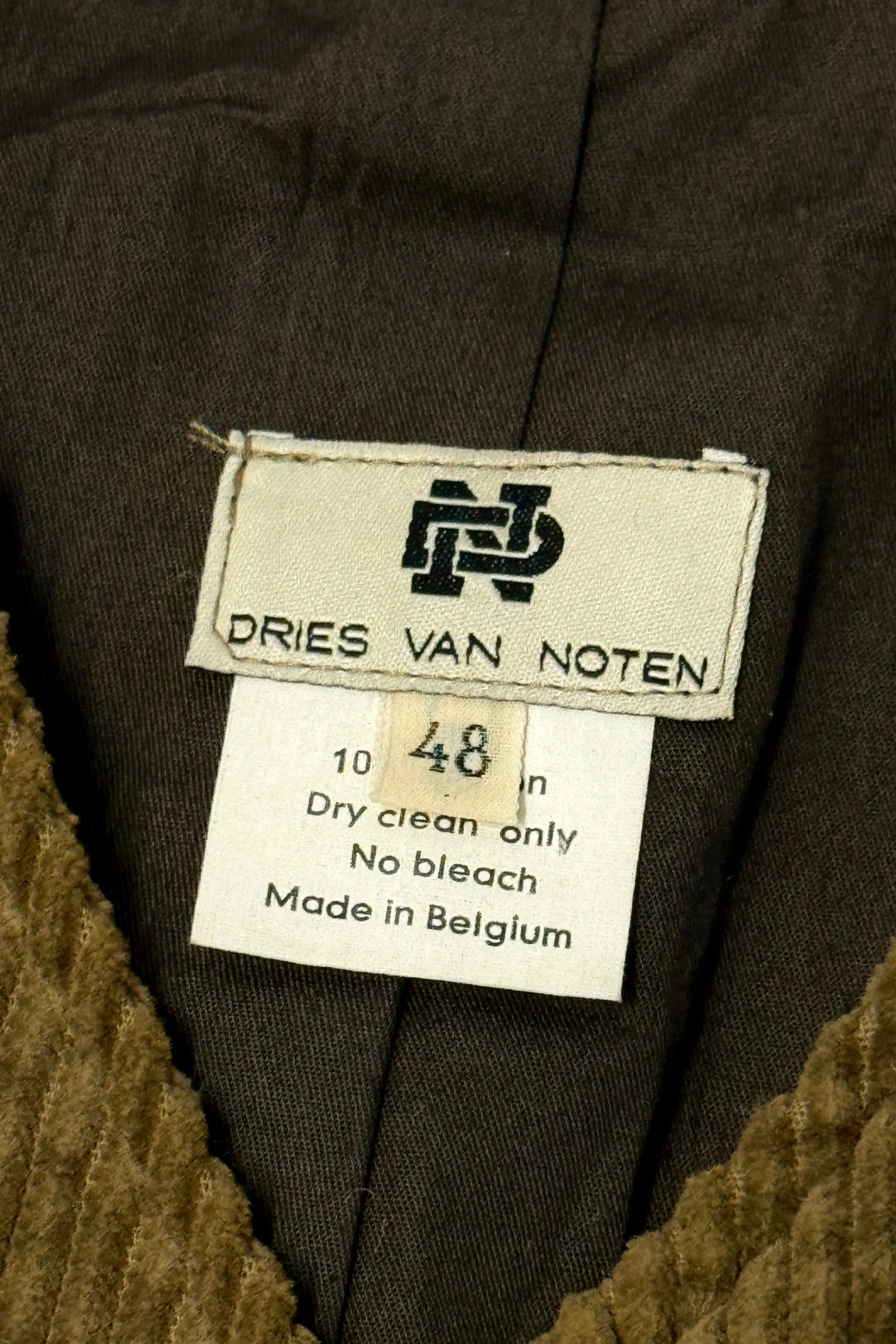 2000’S DRIES VAN NOTEN MADE IN BELGIUM CORDUROY VEST LARGE