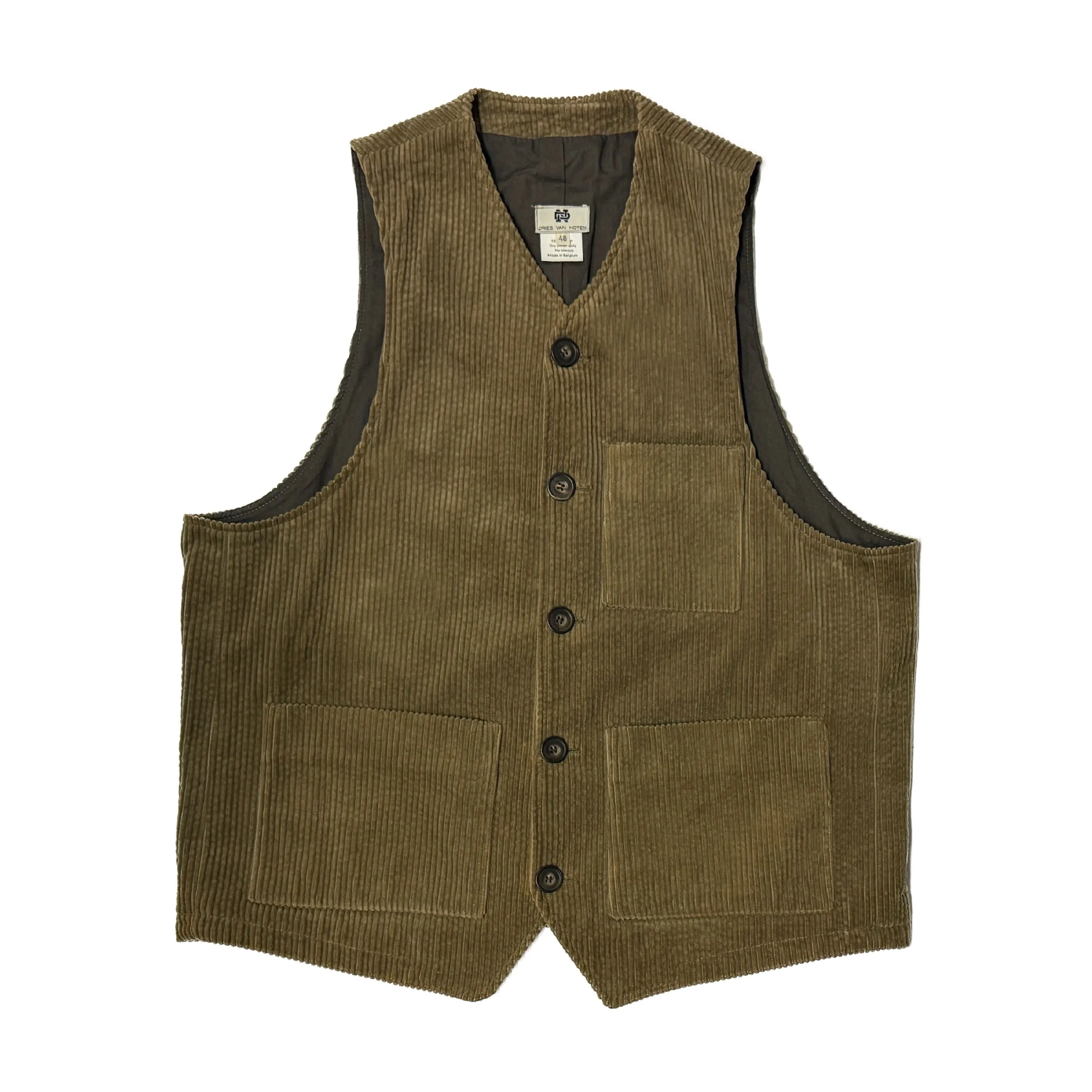 2000’S DRIES VAN NOTEN MADE IN BELGIUM CORDUROY VEST LARGE