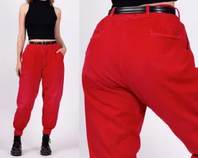 70s Red High Waisted Hunting Pants Unisex 31"