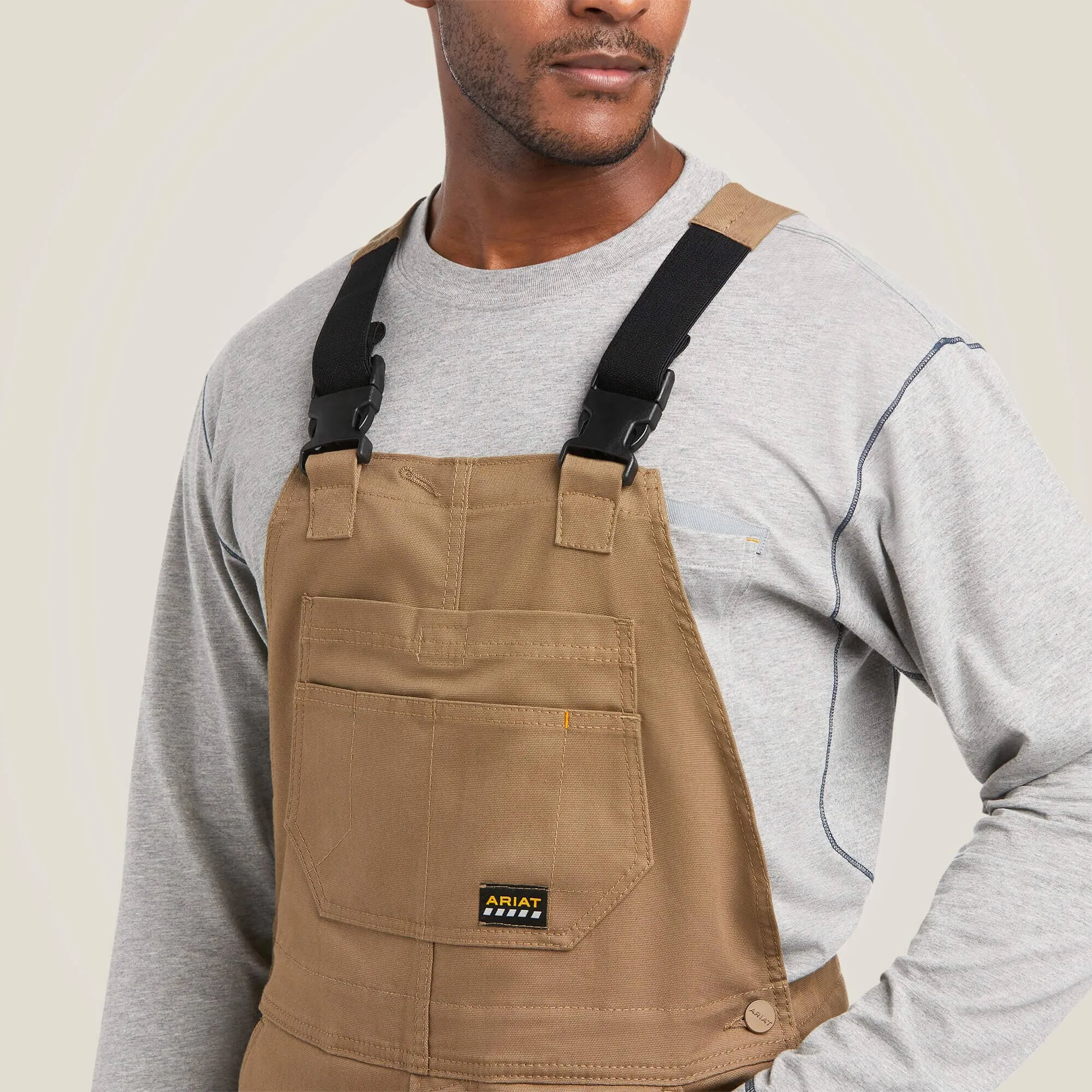 Ariat Men's - Rebar DuraCanvas Stretch Zip Insulated Bib - Khaki