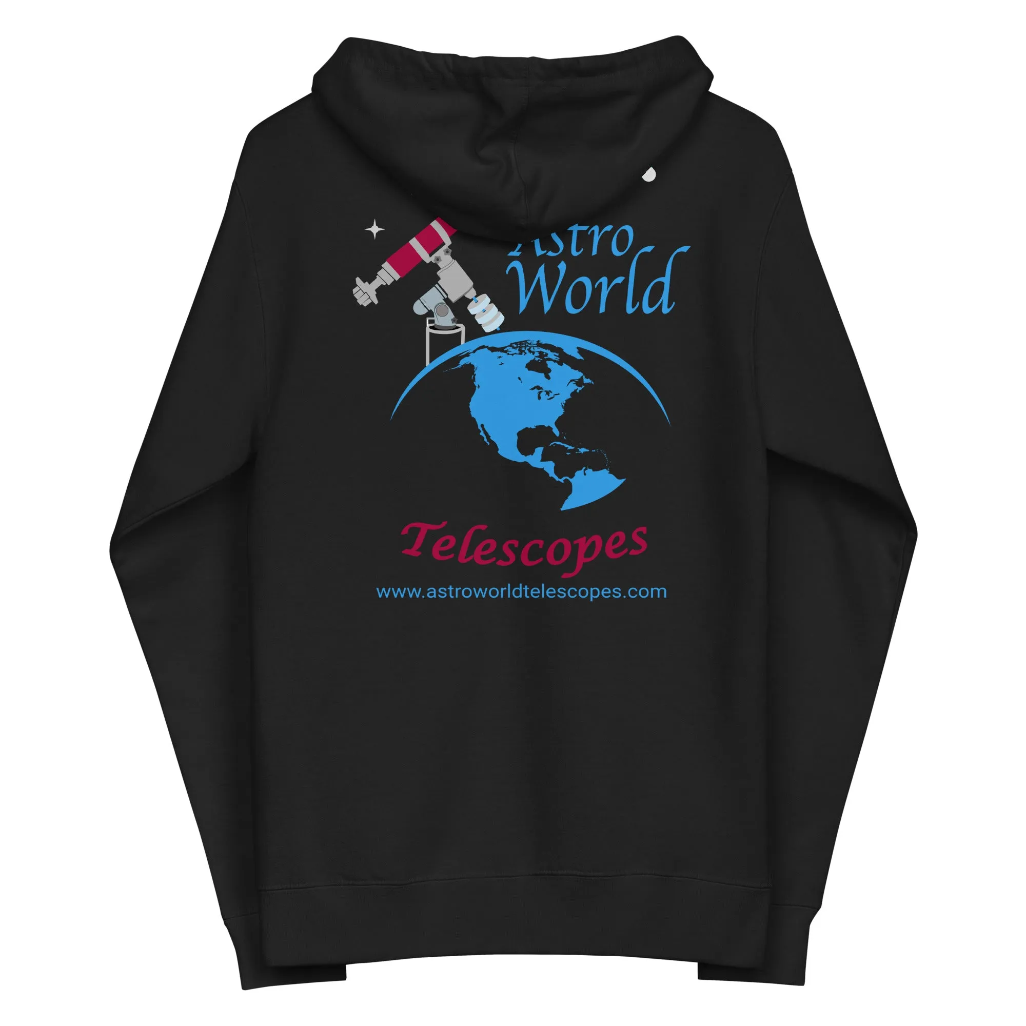 AstroWorld Telescopes Unisex fleece zip up hoodie