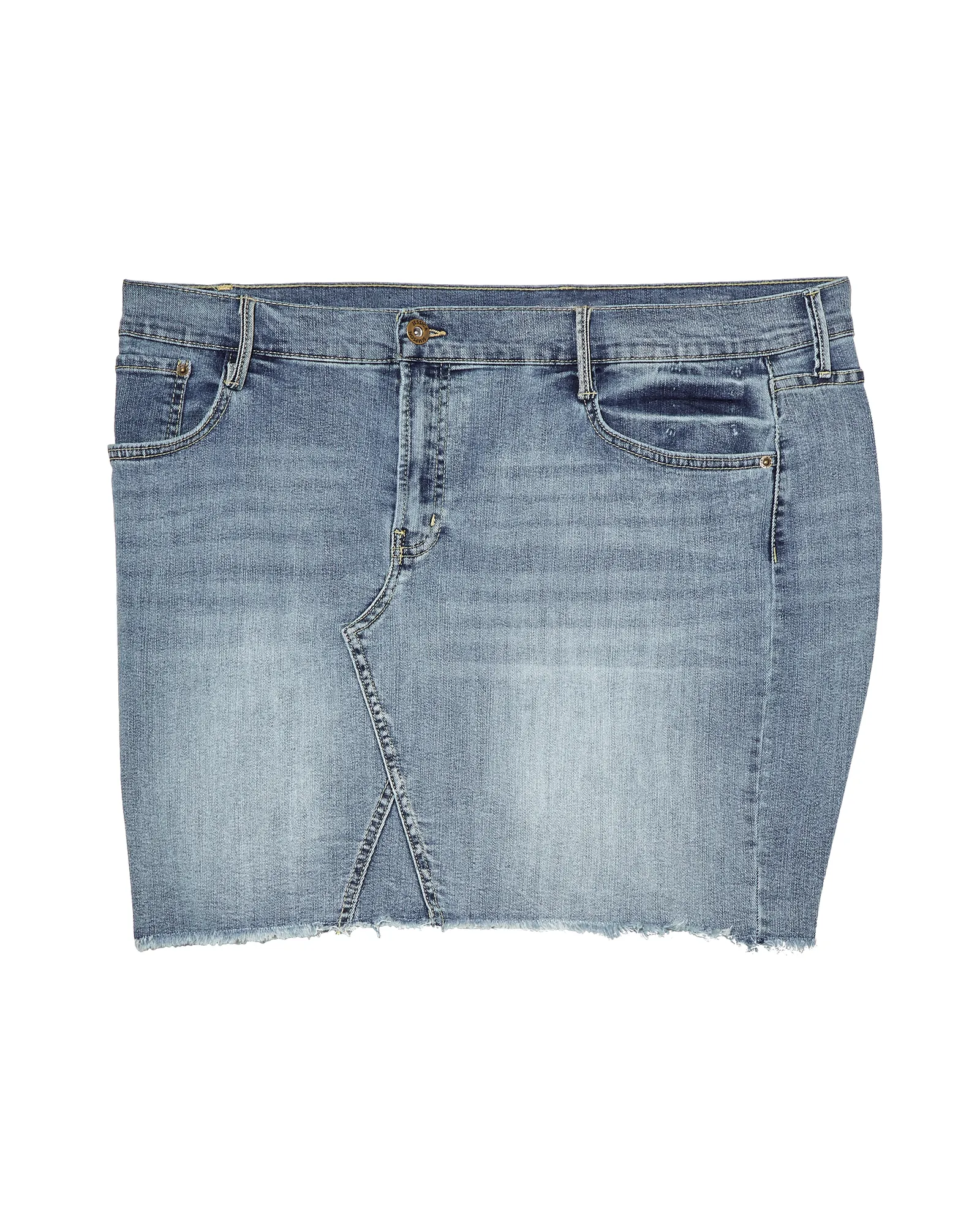 Azalea Frayed Hem Denim Skirt | Light Wash