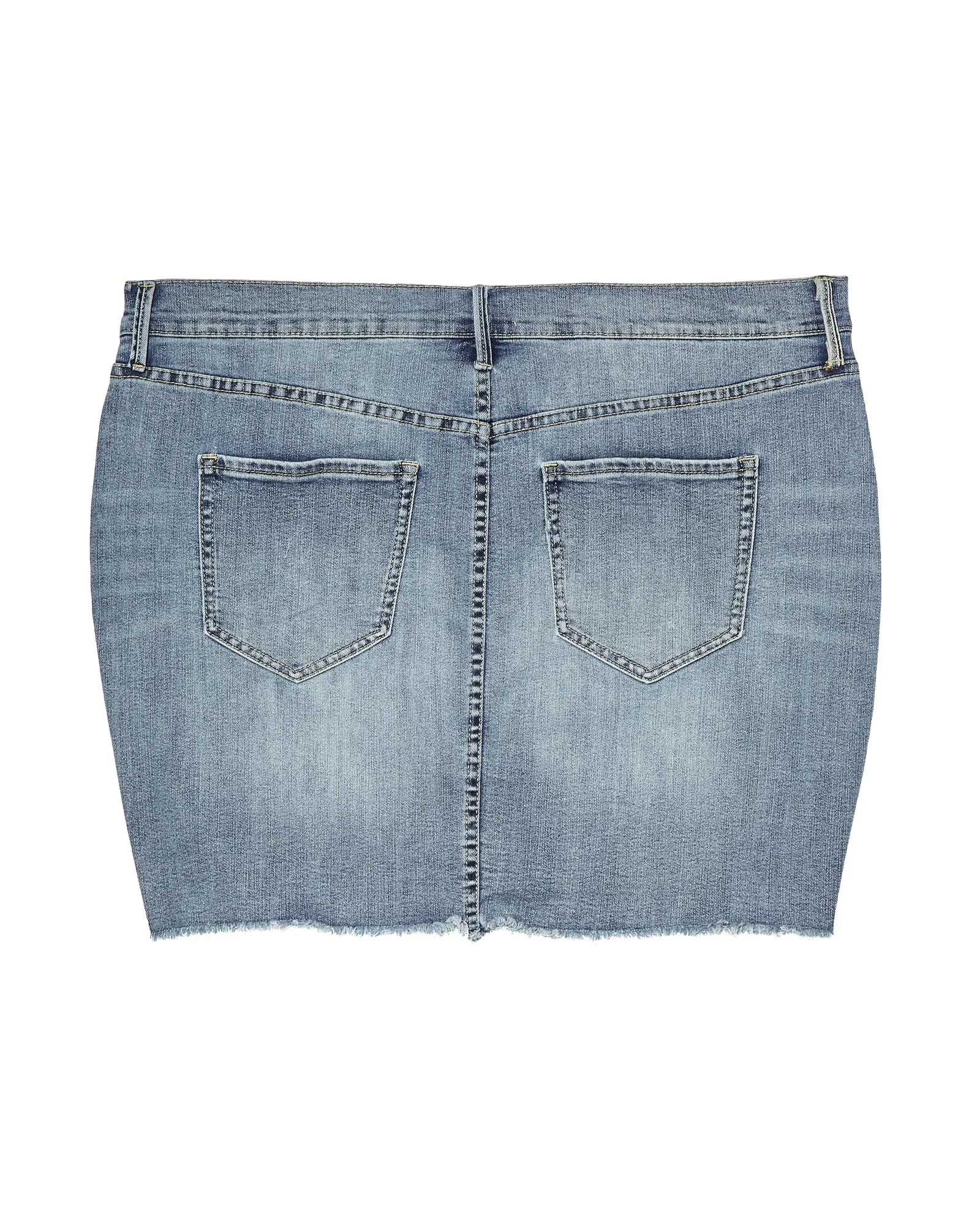 Azalea Frayed Hem Denim Skirt | Light Wash