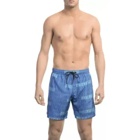 Bikkembergs Blue Polyester Men Swim Shorts