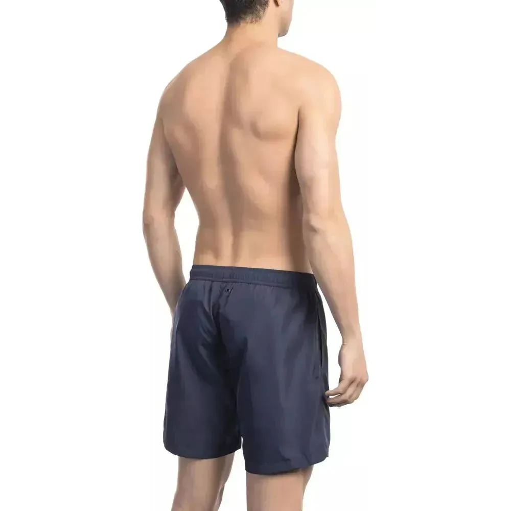 Bikkembergs Blue Polyester Men Swimwear