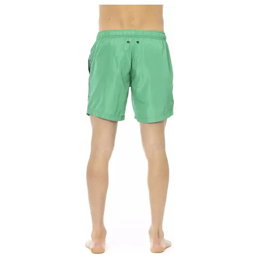 Bikkembergs Green Polyester Men Swim Short