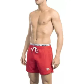 Bikkembergs Red Polyester Men Swim Short