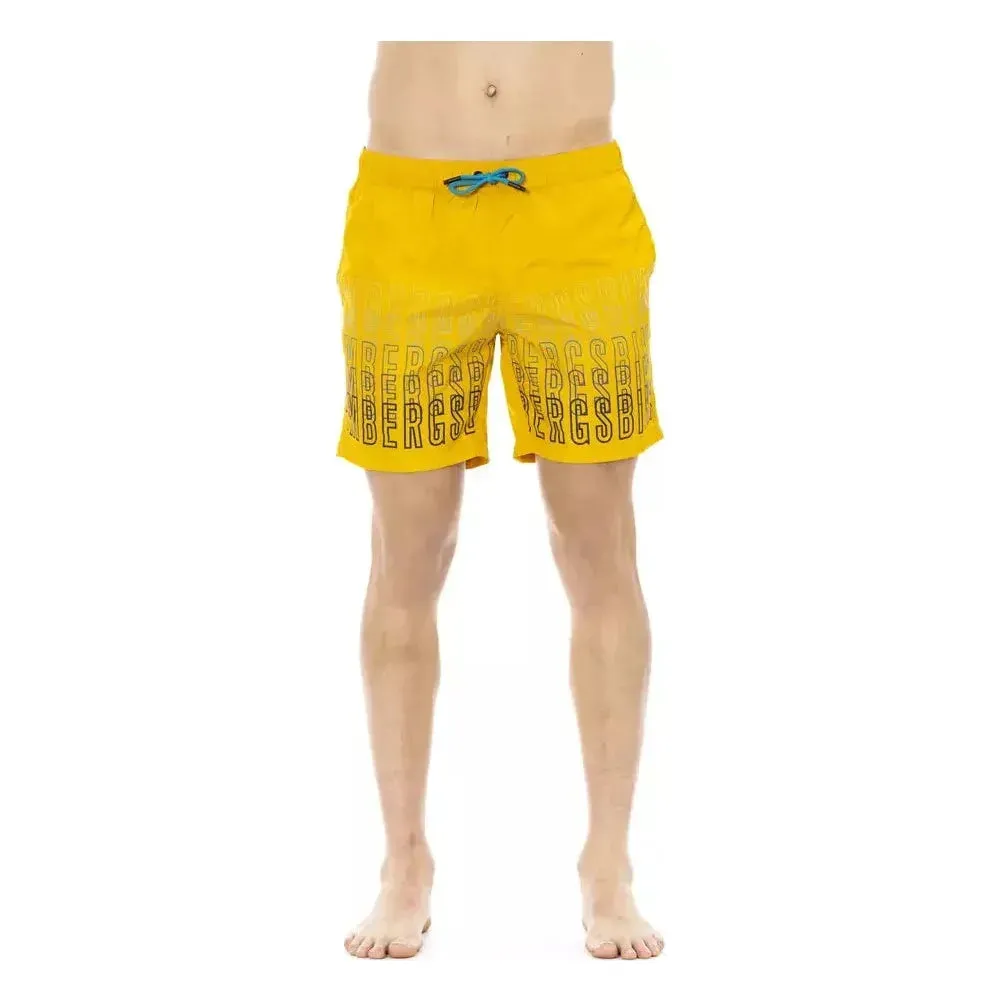 Bikkembergs Yellow Polyester Men Swim Short