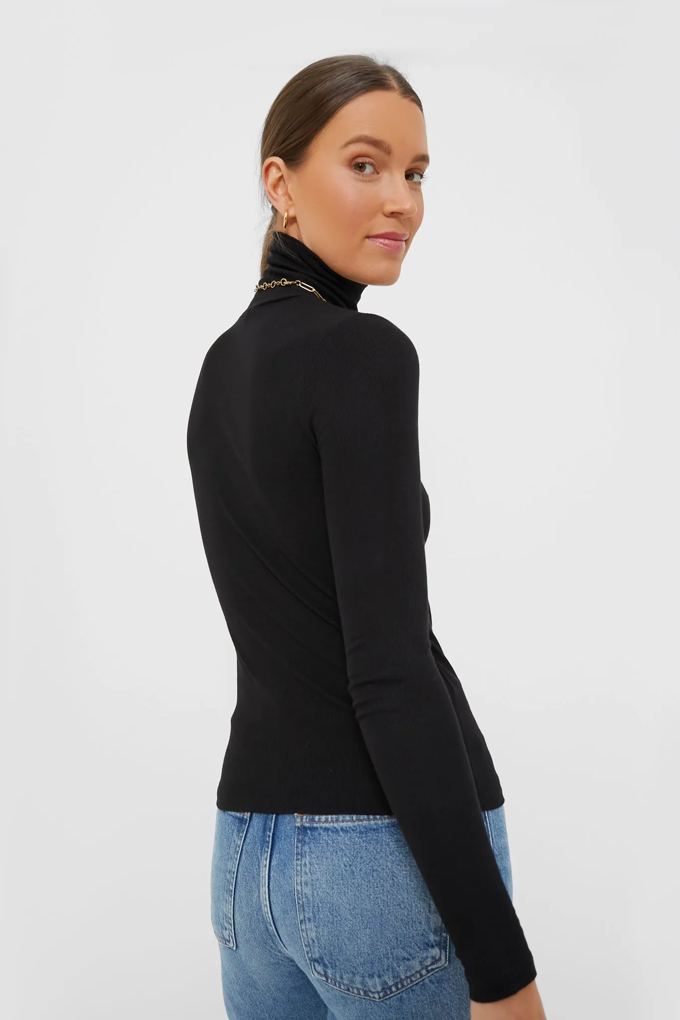 Black Lexi Rib Turtleneck