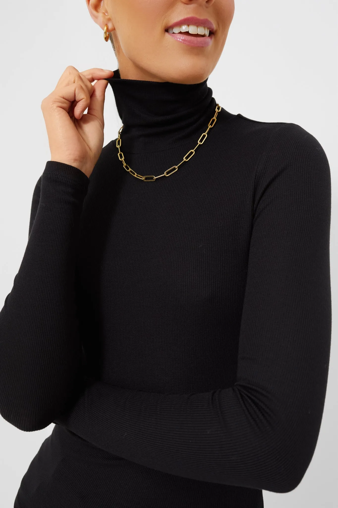 Black Lexi Rib Turtleneck