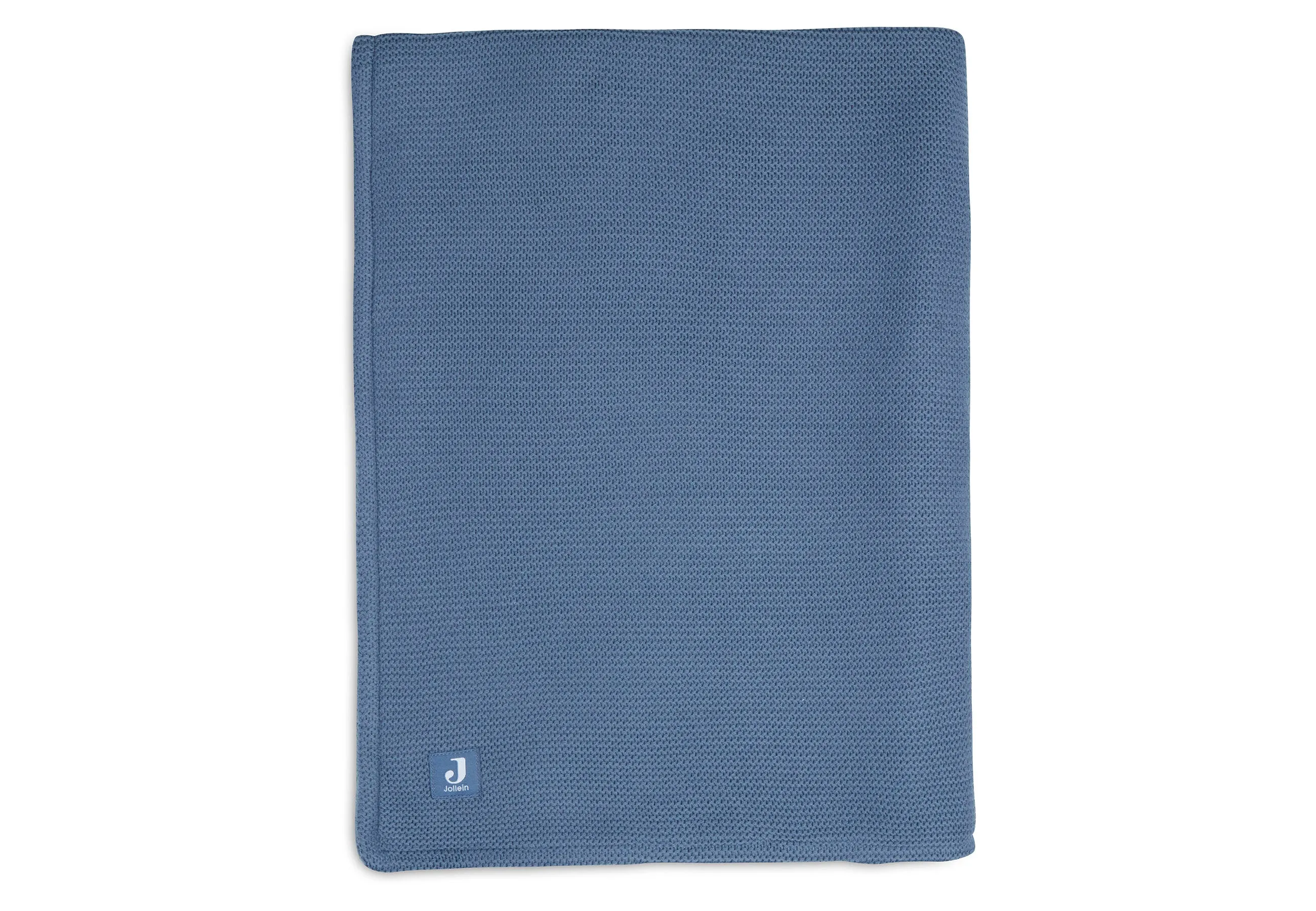 Blanket Cradle 75x100cm Basic Knit - Jeans Blue/Coral Fleece