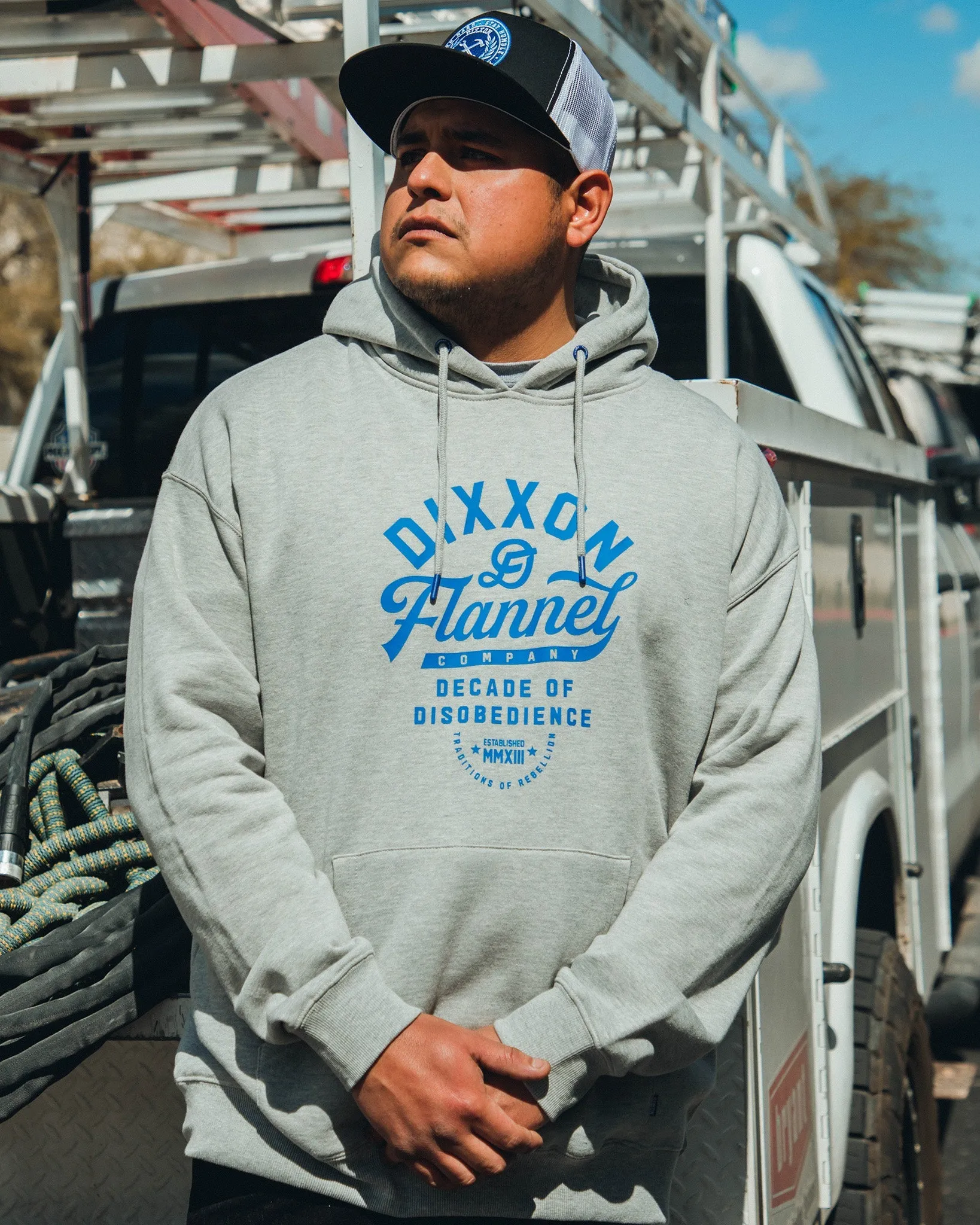 Blue Pastime Pullover Hoodie - Heather Gray