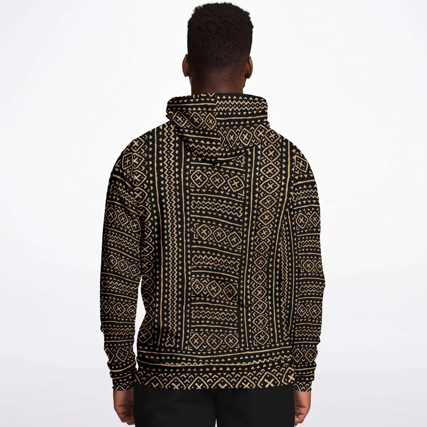 Bogolan Mali Mudcloth Hoodie, Boho, Kuba Cloth, Kilim, Baluch, Ethnic Jacket African Hippie Textile Tribal Sweater Pullover Hoodie