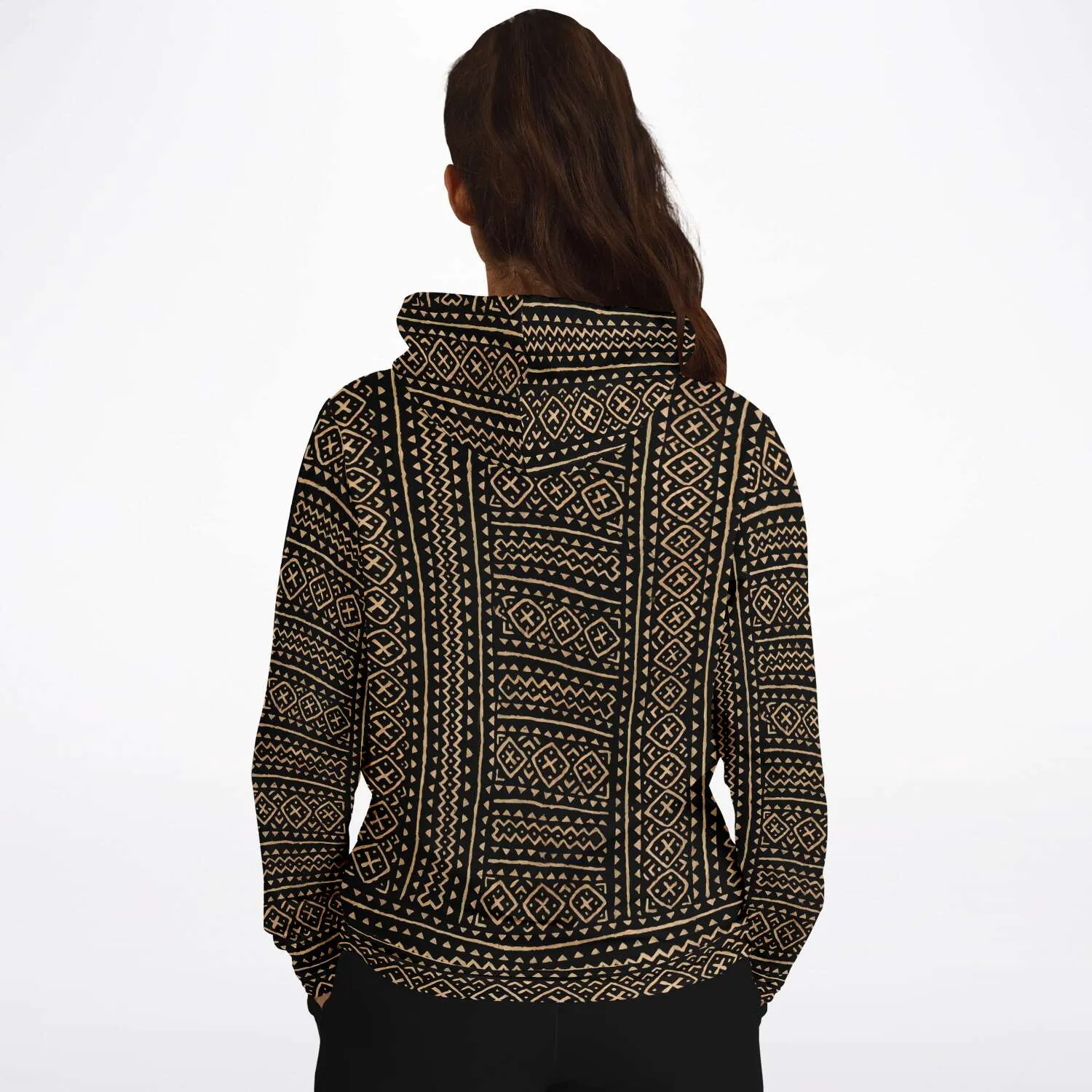 Bogolan Mali Mudcloth Hoodie, Boho, Kuba Cloth, Kilim, Baluch, Ethnic Jacket African Hippie Textile Tribal Sweater Pullover Hoodie