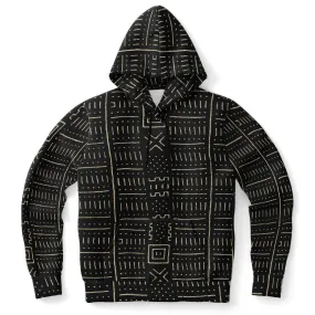 Bogolan Tribal Hoodie, Black and Gold , Bamana Tribe Boho, Mali Mudcloth, Kuba, Kilim, Ethnic African Hippie Baule Pullover Hoodie