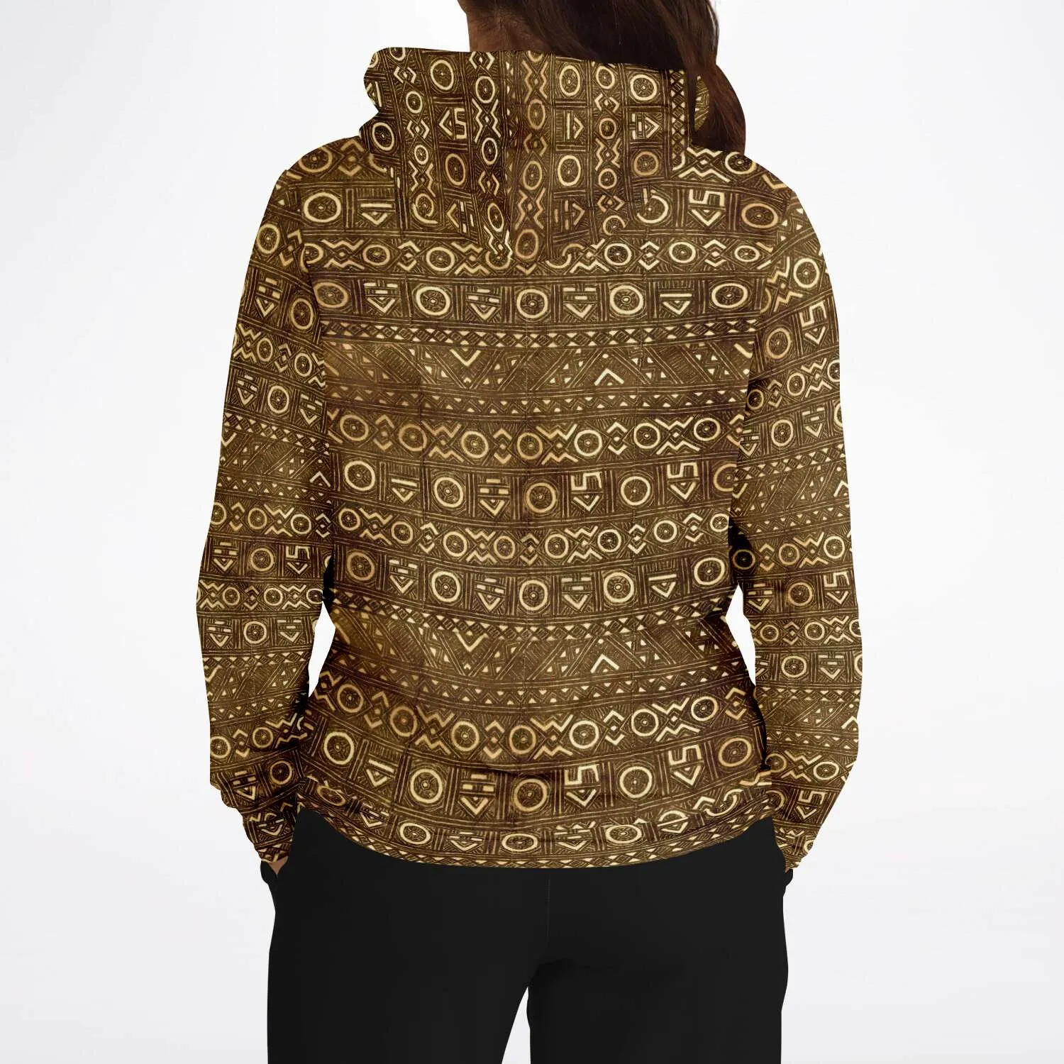 Bogolan Tribal Hoodie, Boho, Kuba, Kilim, Baluch, Ethnic Sweatshirt Jacket Mali Mudcloth African Hippie Pullover Hoodie