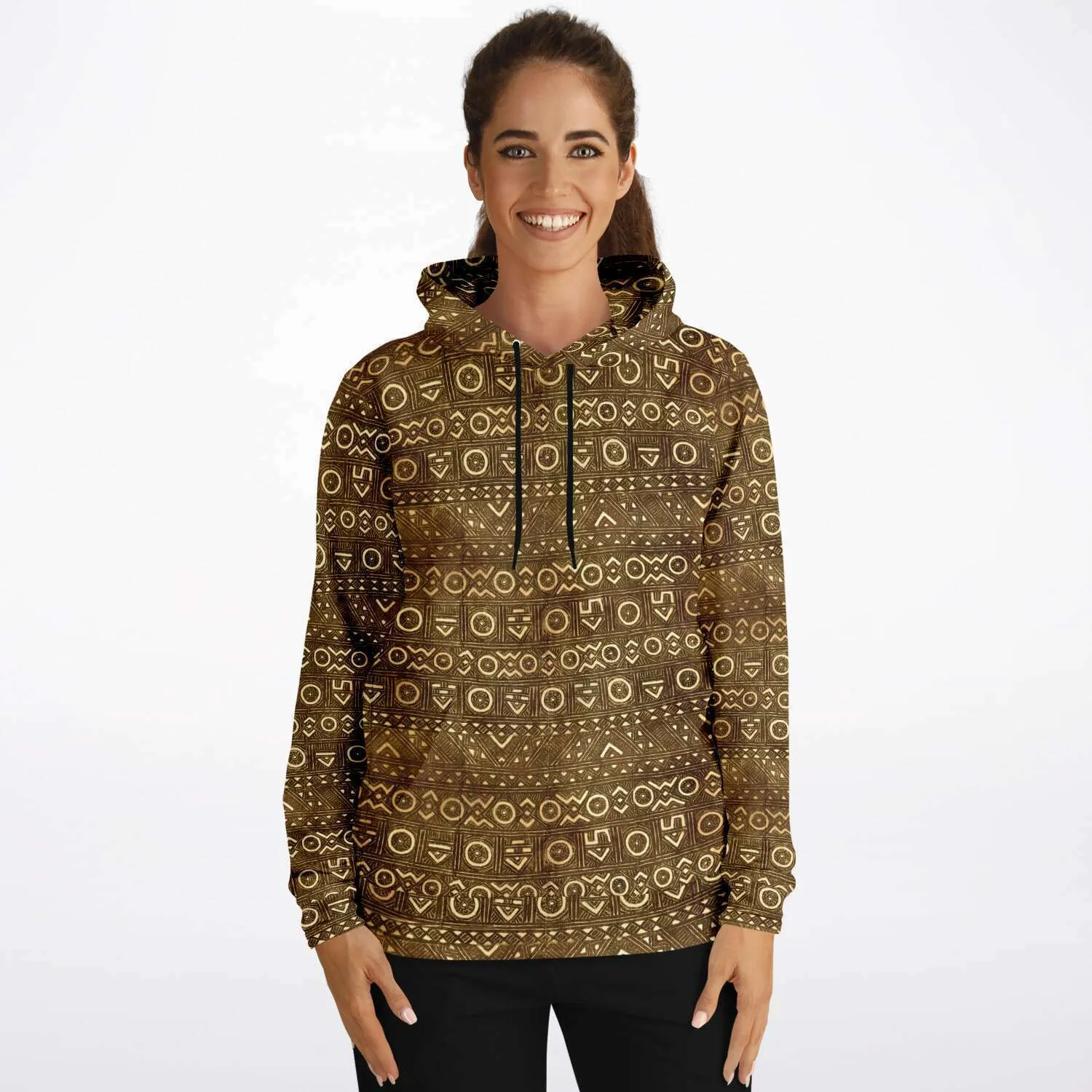 Bogolan Tribal Hoodie, Boho, Kuba, Kilim, Baluch, Ethnic Sweatshirt Jacket Mali Mudcloth African Hippie Pullover Hoodie