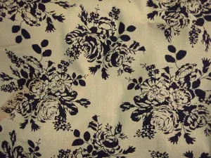 Bold Rose Floral -  Faux Linen Print