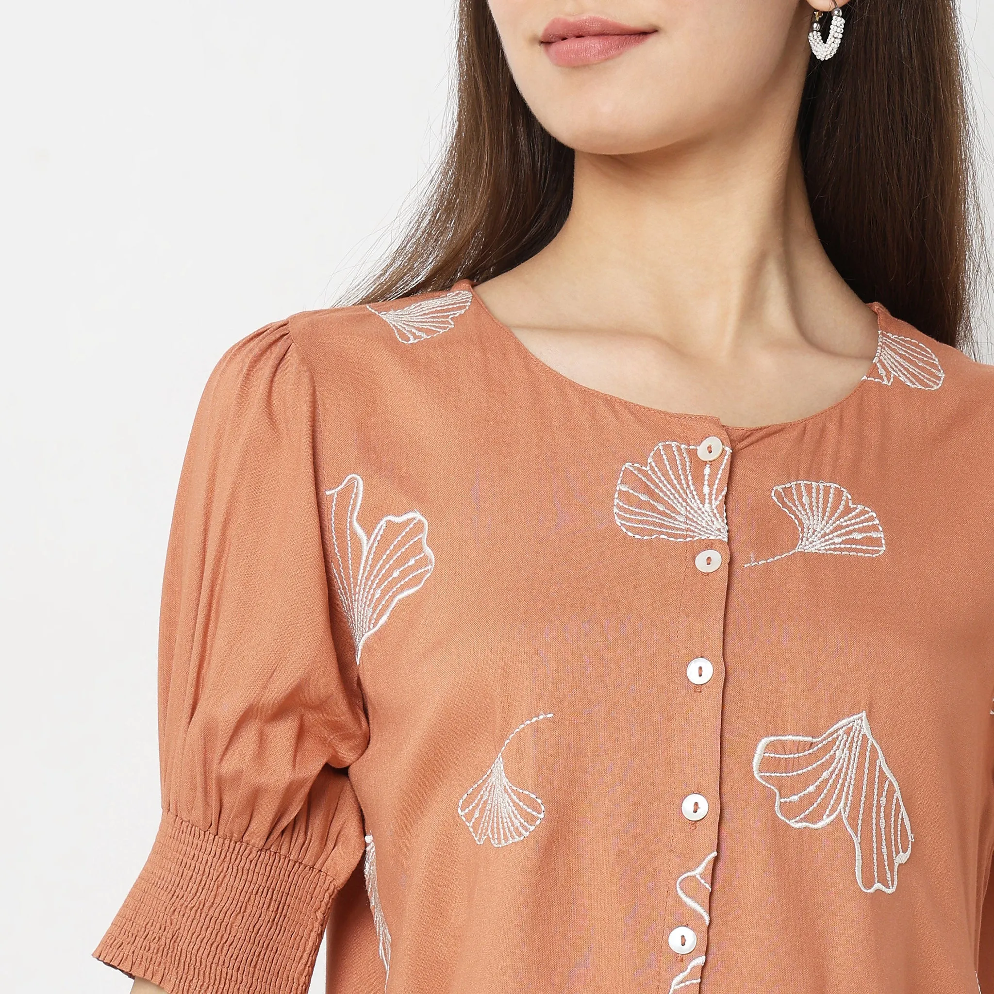 Boxy Fit Embroidered Top