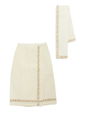 Boys Mundu Dhoti & Angvastram Set-Cream