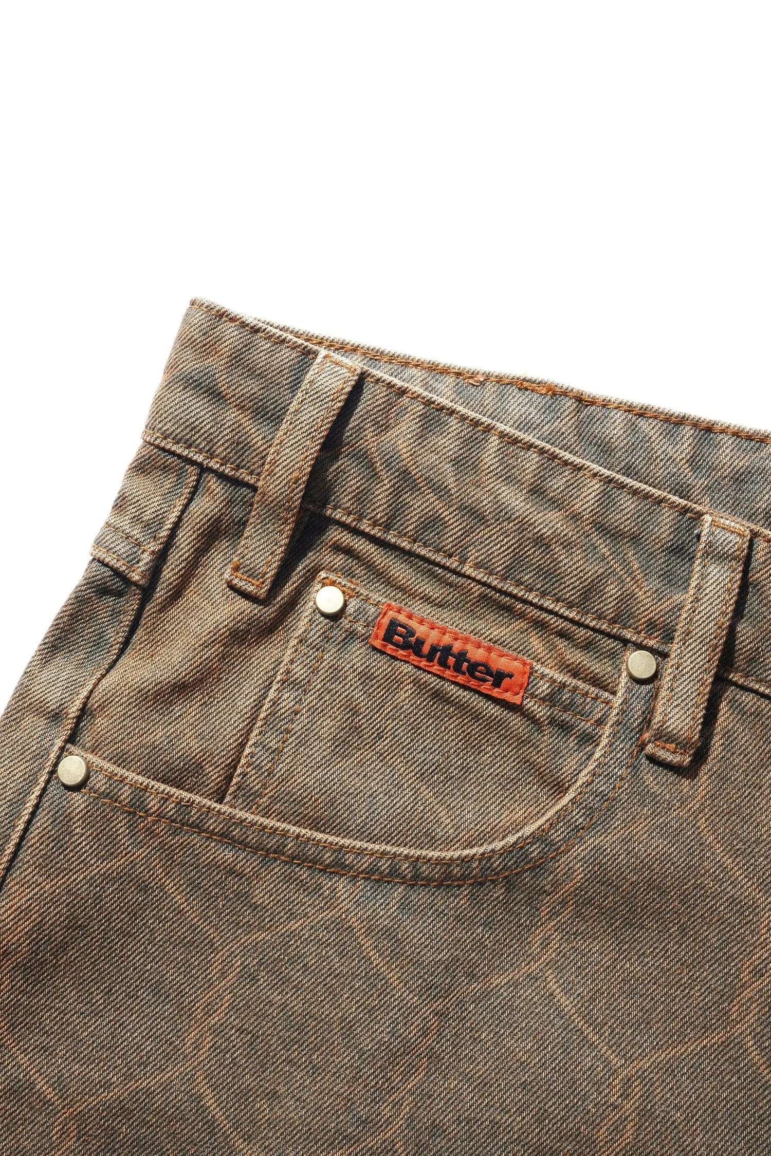 Butter Goods Chain Link Denim Jeans Washed Brown