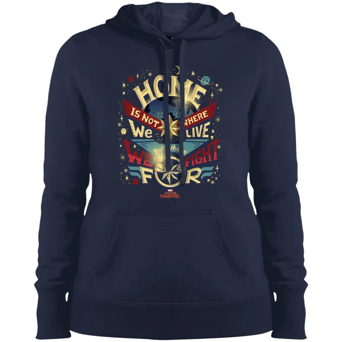 Captain Marvel Home Is What We Fight For Women Hooded Sweatshirt