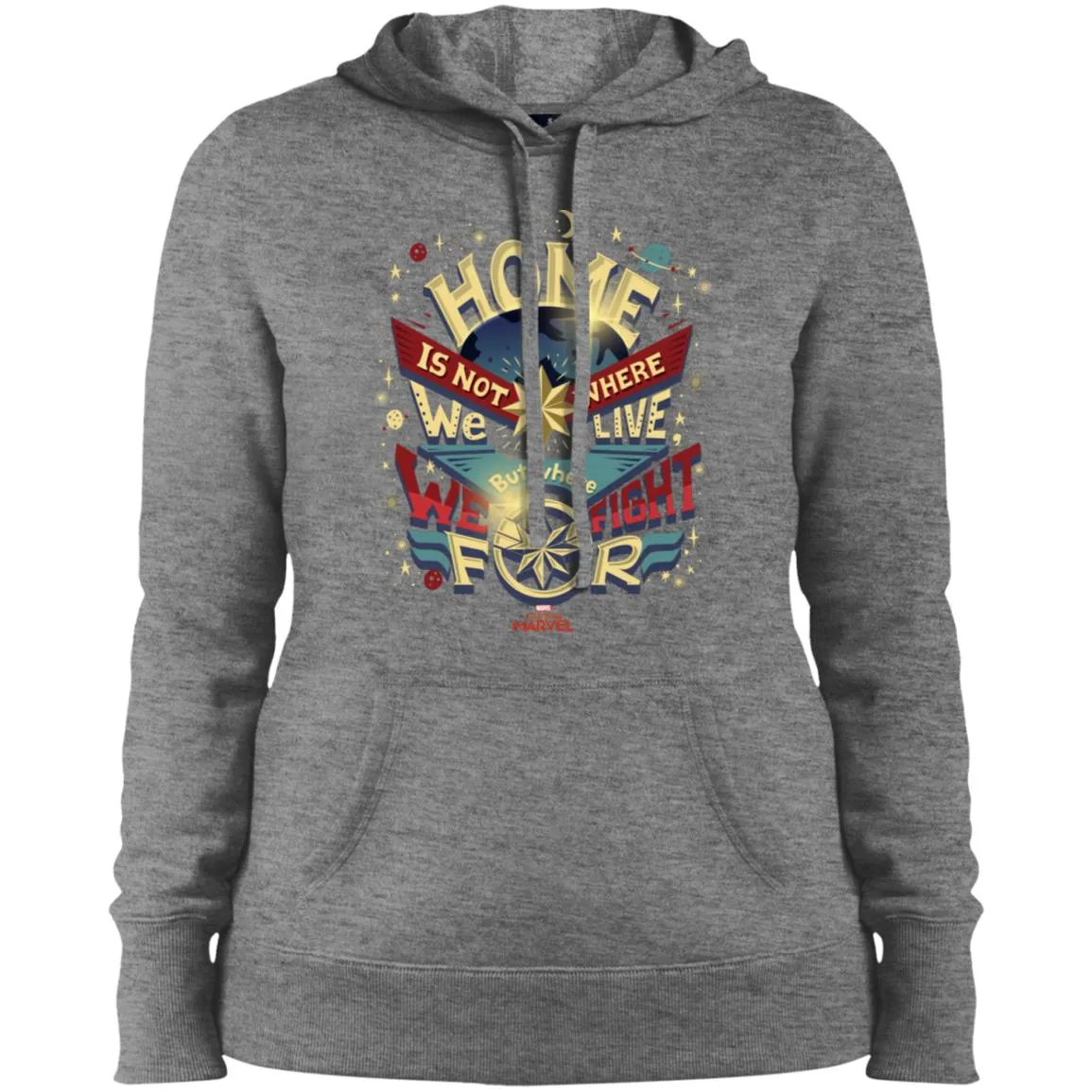 Captain Marvel Home Is What We Fight For Women Hooded Sweatshirt