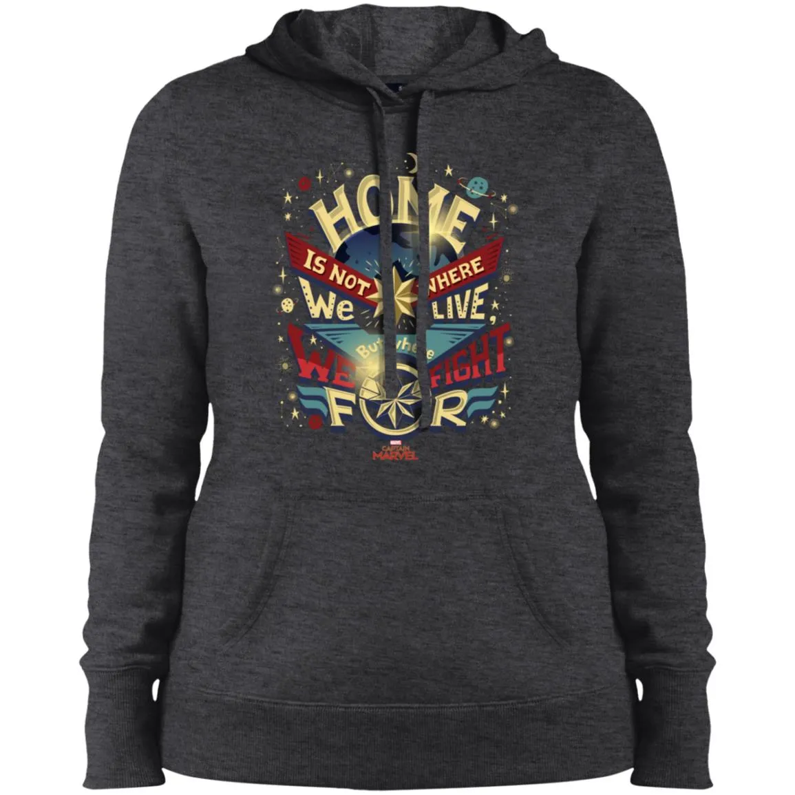 Captain Marvel Home Is What We Fight For Women Hooded Sweatshirt