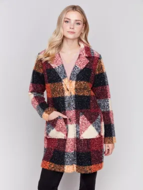 Charlie B Plaid Bouclé Knit Coat