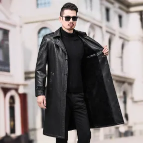 Classic Solid Color Faux Leather Coat