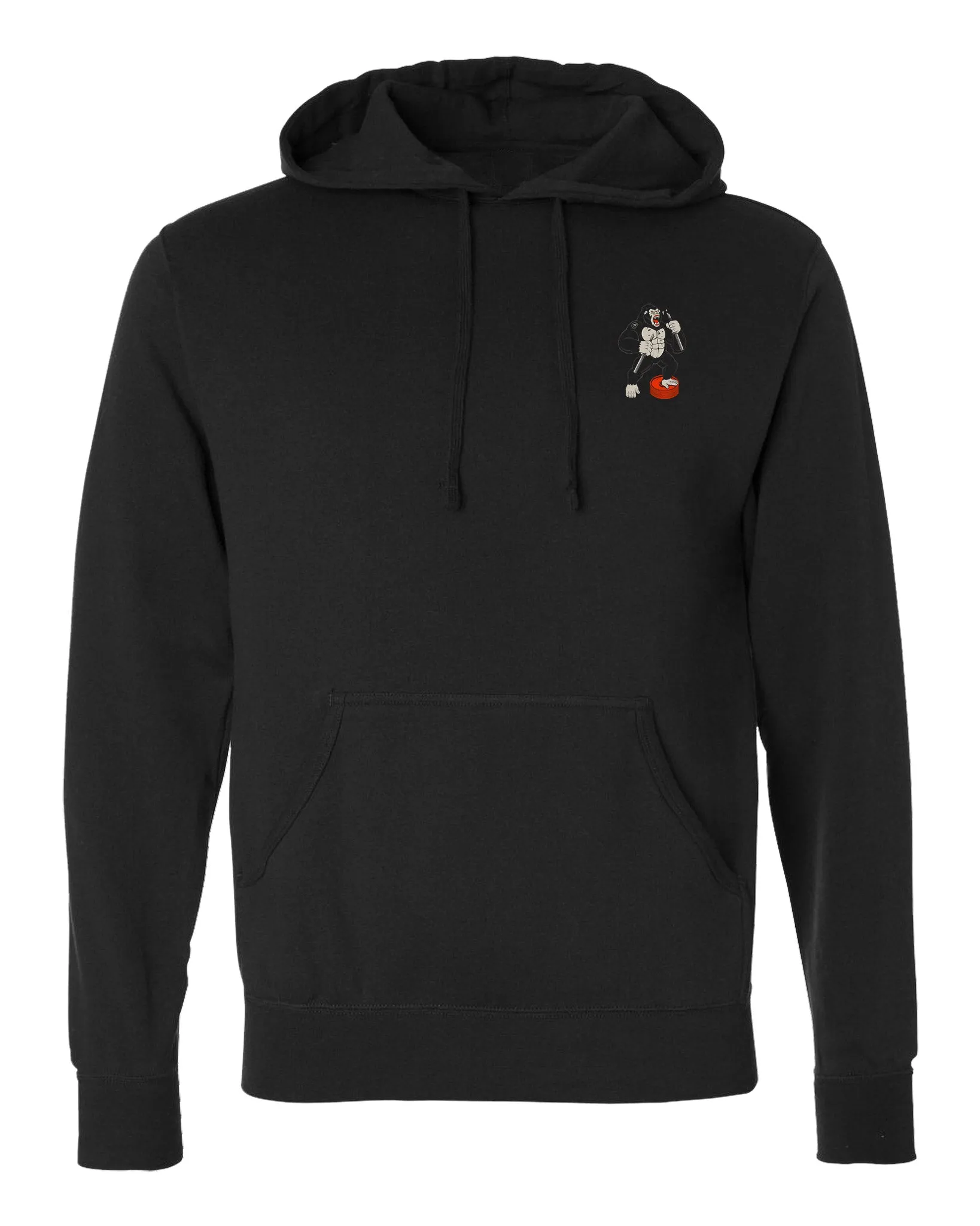 Conquer - Raging Gorilla - on Black Pullover Hoodie