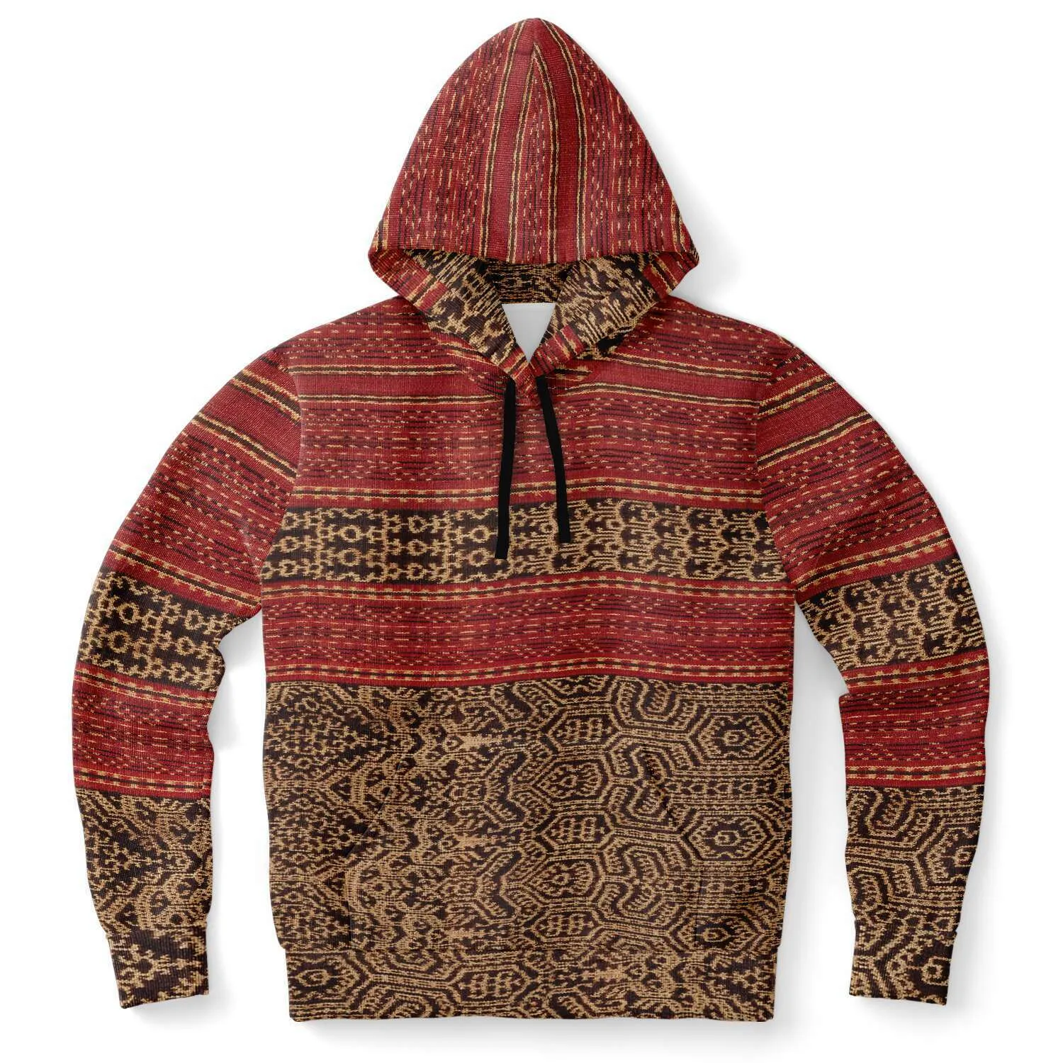 Dayak Culture Antique Ikat Hoodie (Borneo) Tribal Sorcery Ethnic Unisex Jacket Boho Batik Hippie Pullover Hoodie