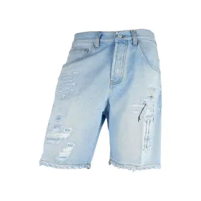 Don The Fuller Light Blue Cotton Men Bermuda Shorts