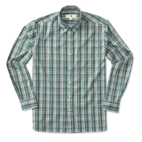 Duck Head Men's Burnham Performance Plaid Shirt / Trekking Green