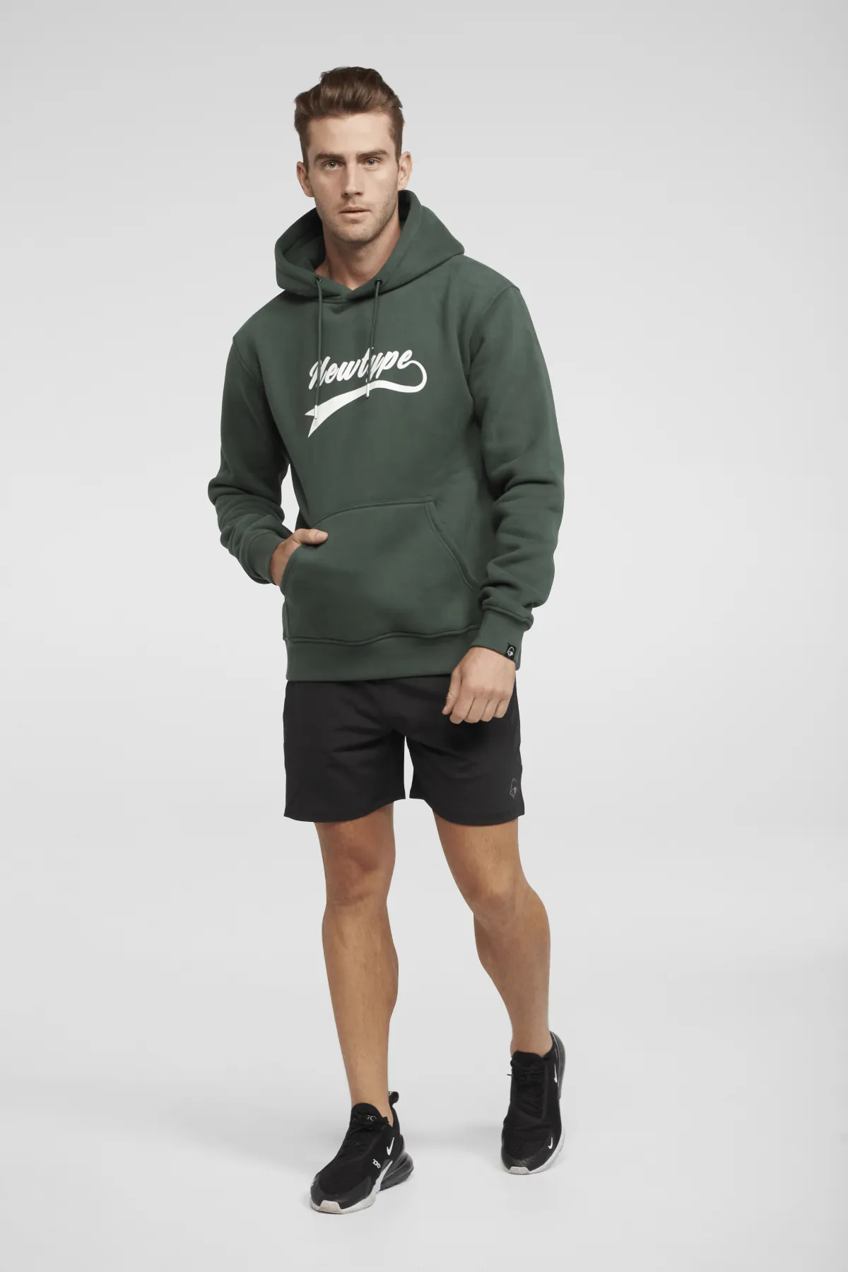 Dynamic Hooded Pullover Sweatshirt - Forest Green