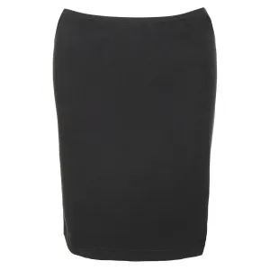 Elastic Waist Jersey Pencil Skirt in Black