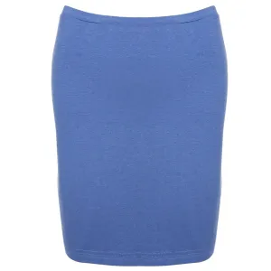 Elastic Waist Jersey Pencil Skirt in Dutch Blue