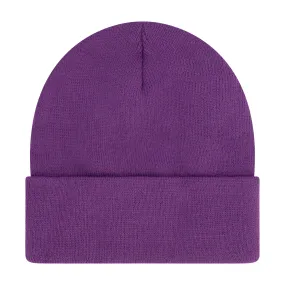 Elowel Beanie Hats for Men and Women - 100% Acrylic Thick Thermal Knit Skull Beanie Winter Hat - Unisex Cuffed Plain Purple Beanie Hat