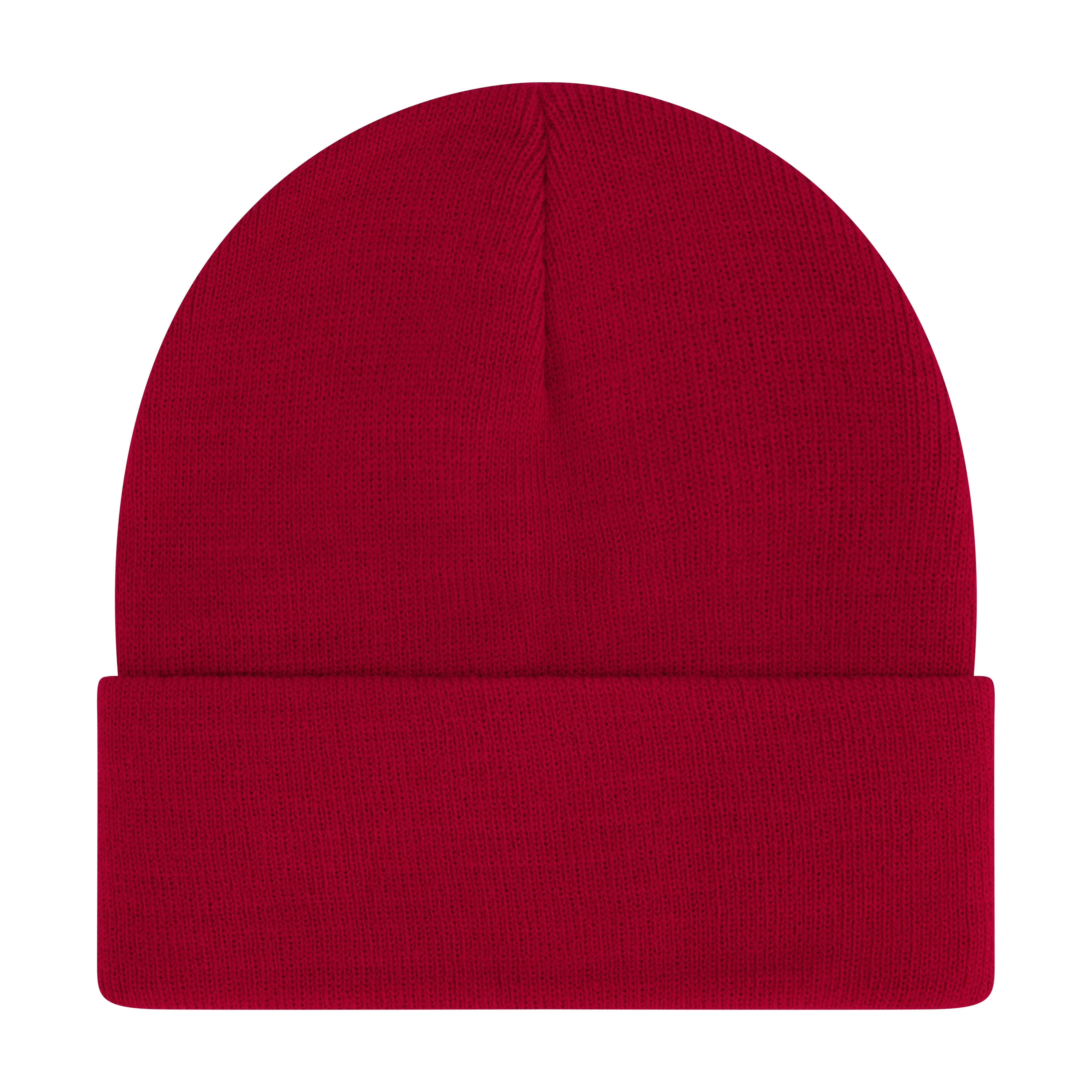 Elowel Beanie Hats for Men and Women - 100% Acrylic Thick Thermal Knit Skull Beanie Winter Hat - Unisex Cuffed Plain Purplish Red Beanie Hat