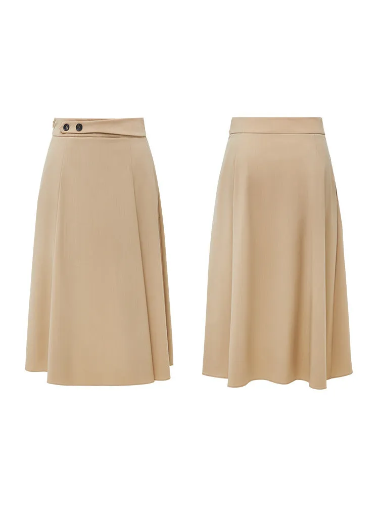 EP YAYING Vintage Collegiate Style Midi Skirt