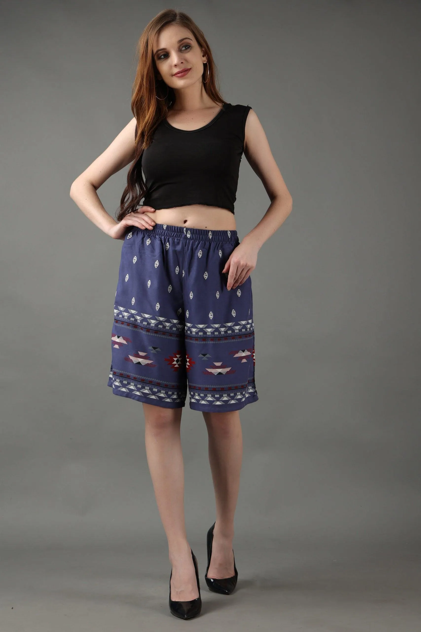 Ethnic Border Printed Shorts