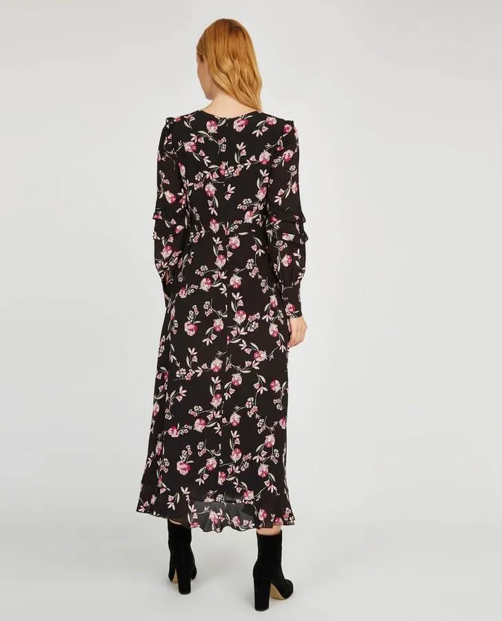 Fit-n-Flare Ruffle Floral Dress