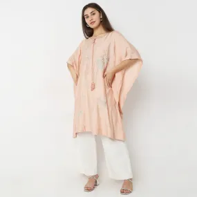 Flare Fit Embroidered Kurta