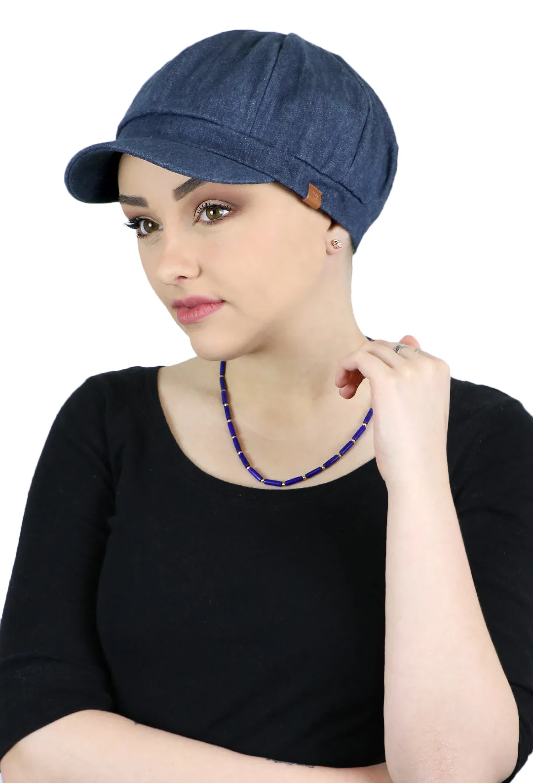 Forever In Blue Jeans Denim Newsboy Cap for Women