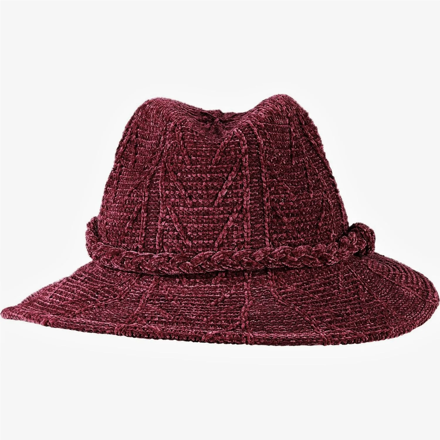 Four Buttons San Diego Texture Knit Pattern Fedora Hat