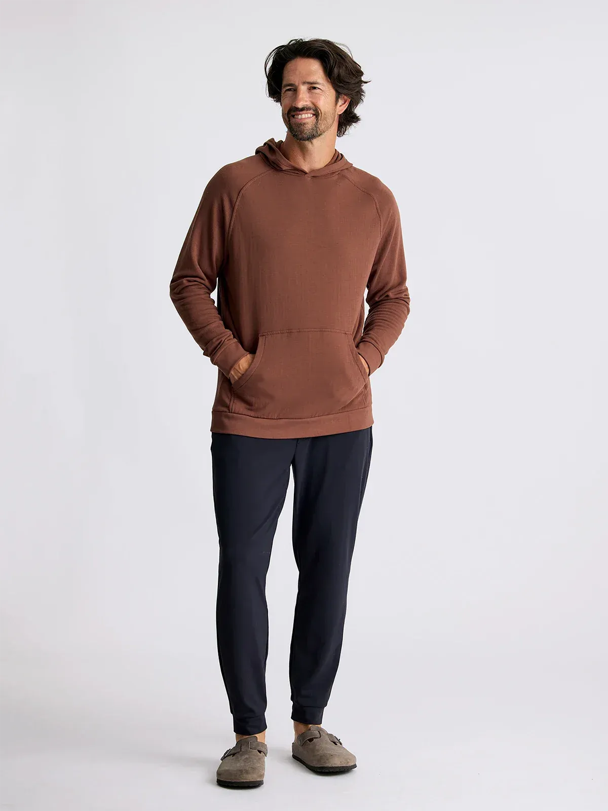 Free Fly Men's Bamboo Lightweight Fleece Hoodie in Chestnut