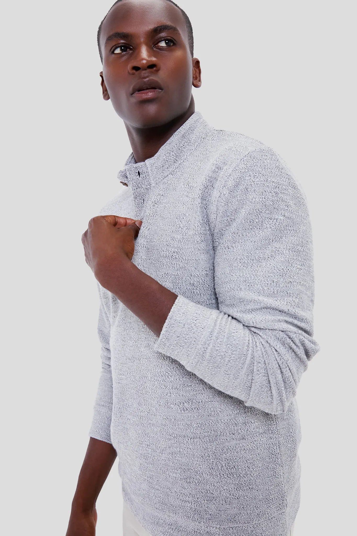 Gray Clayton Textured Pullover