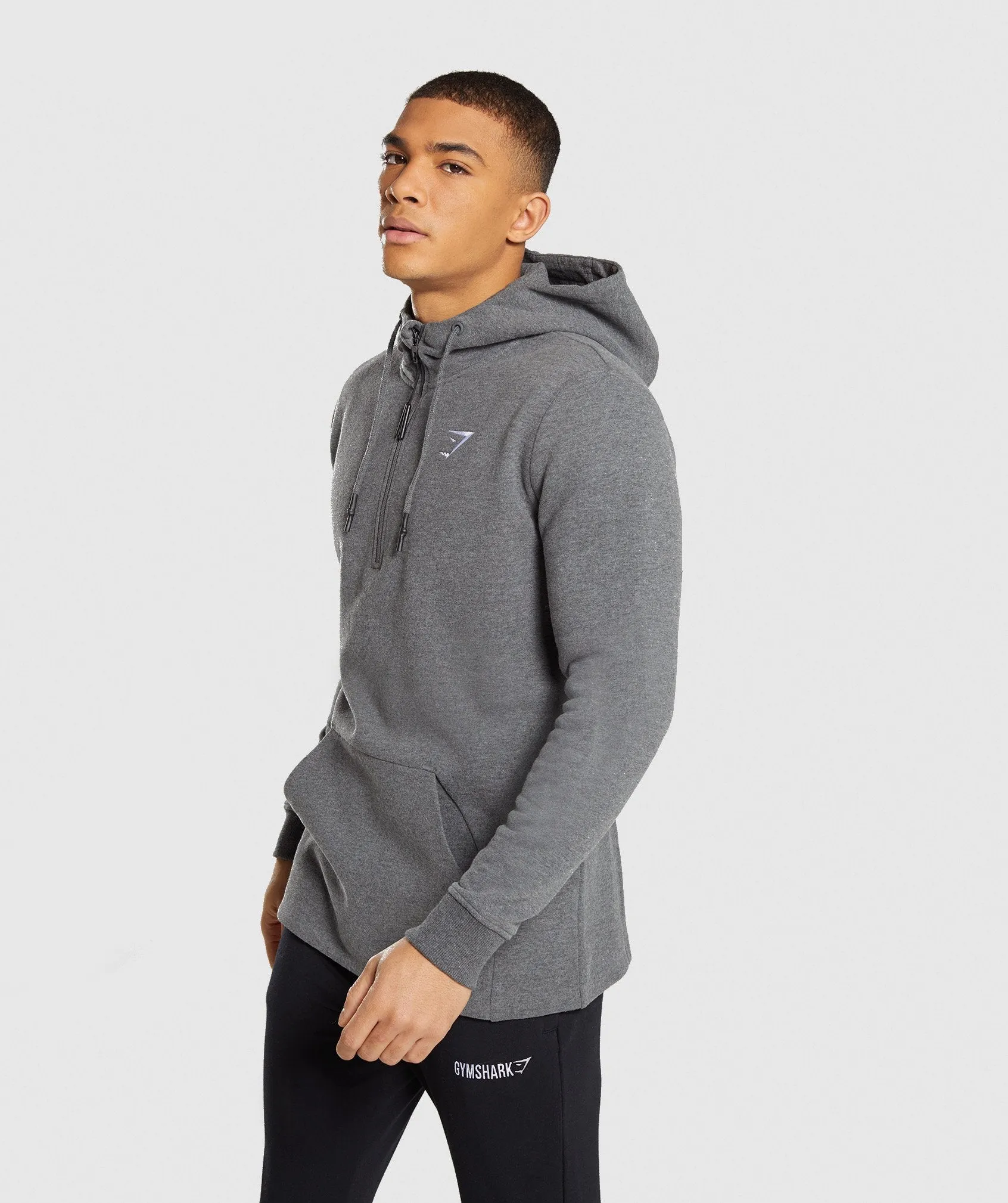 Gymshark 1/2 Zip Hoodie - Charcoal Marl